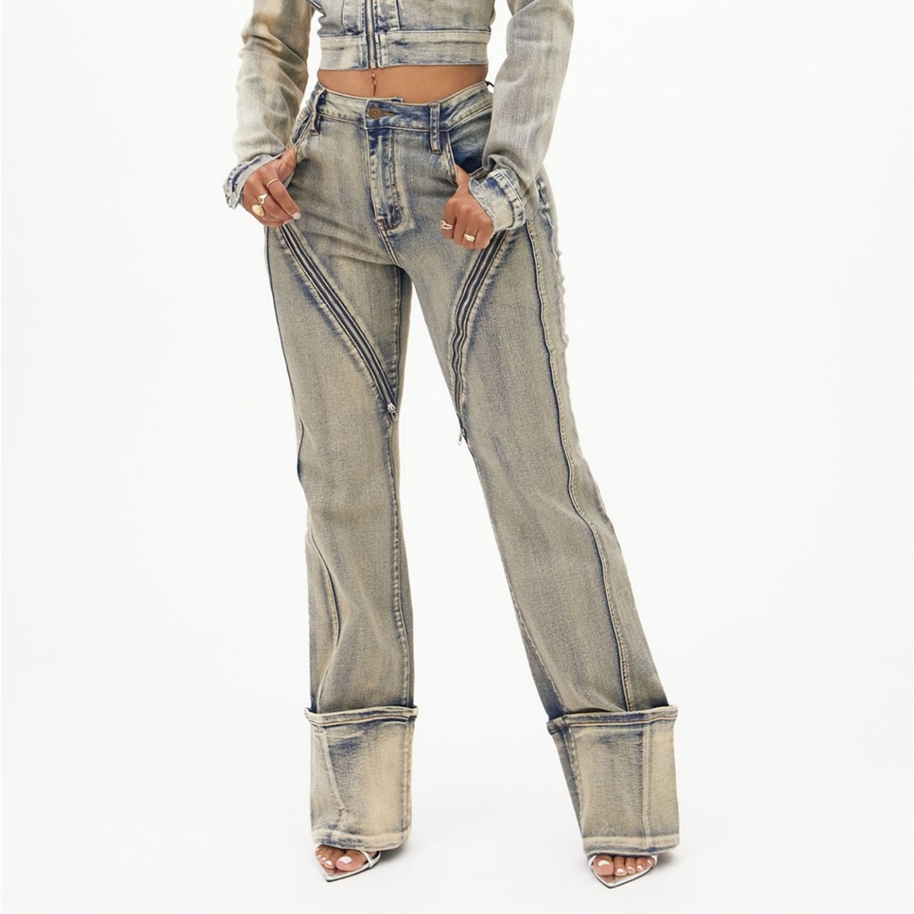 Fashion Nova Locking in Stretch Straight Leg Jeans - Vintage Wash